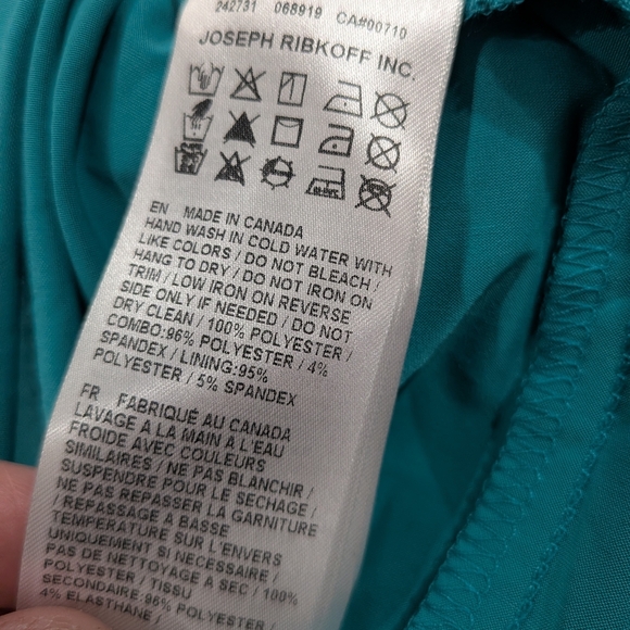 Joseph Ribkoff Teal Dress with Silver Accents - Picture 15 of 16